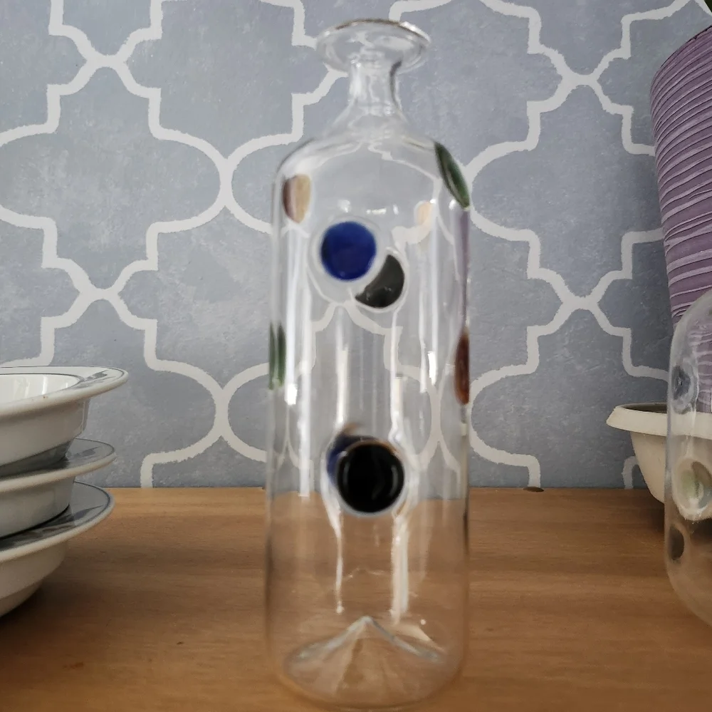 Colorful Glass Bottle with Dots
